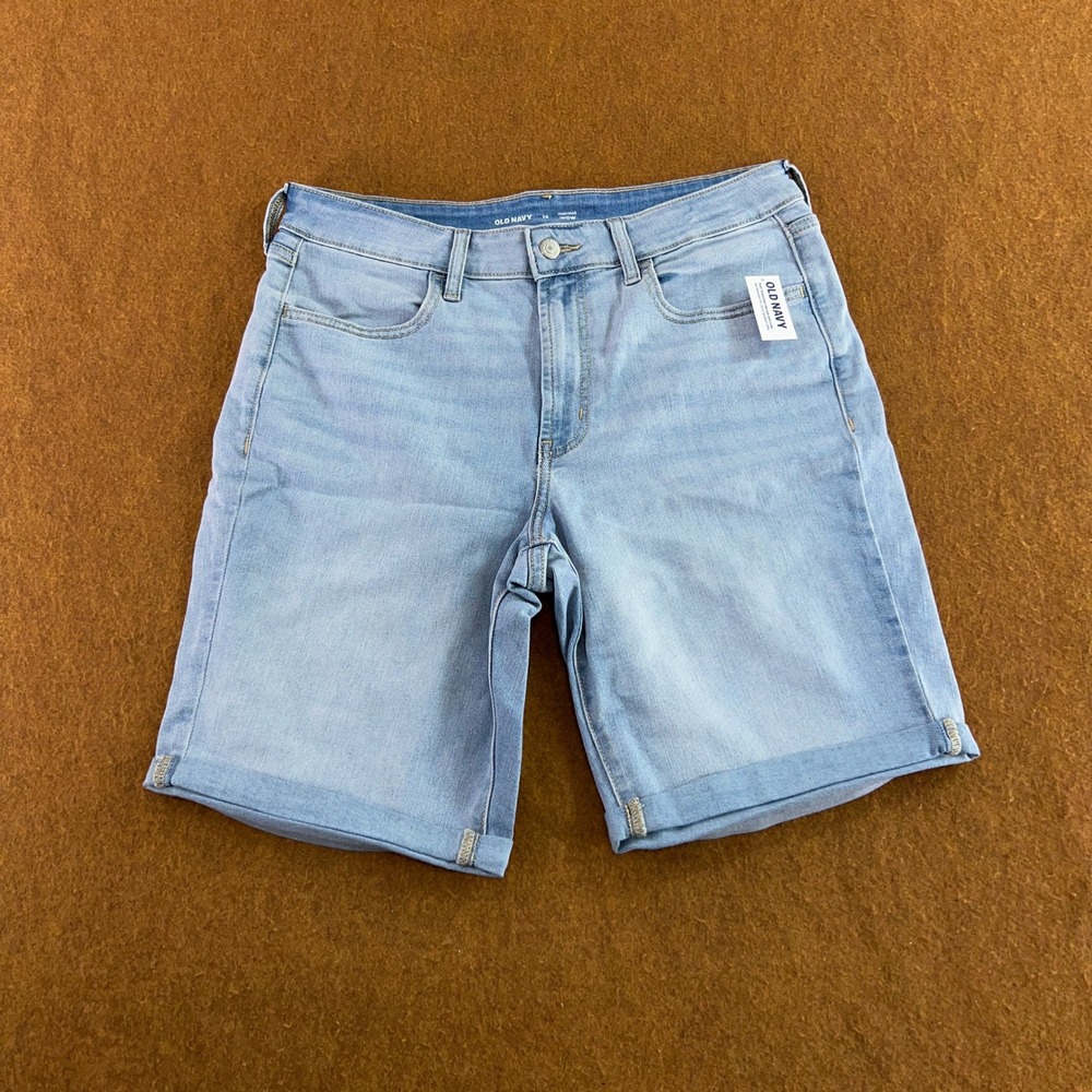 Old Navy Womens 12 Light Blue High-Rise WOW Denim Shorts NWT